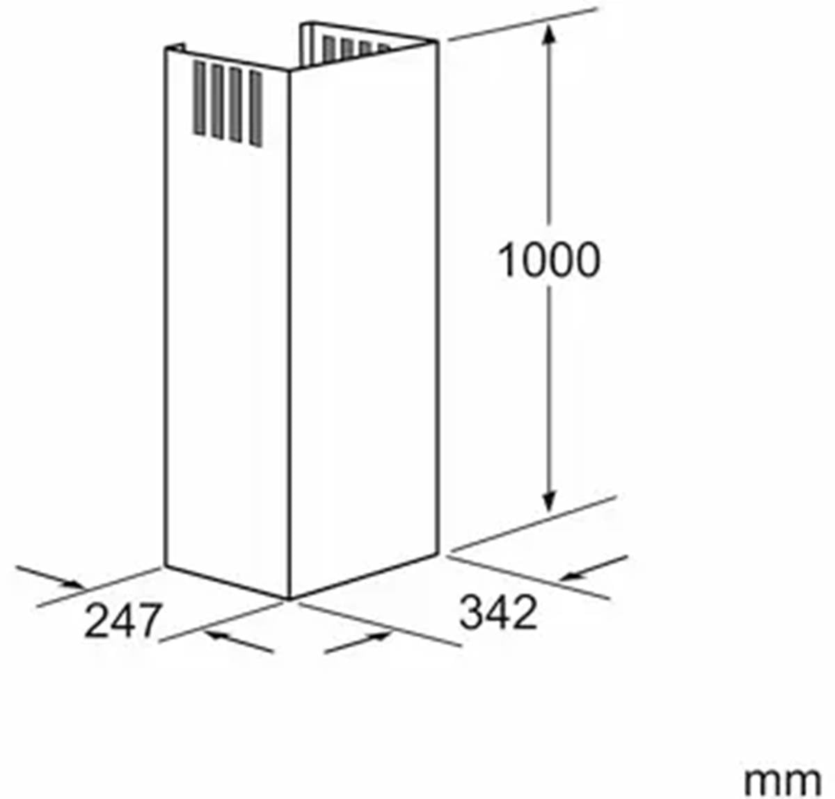 00704540 Bosch Rangehood Chimney Extension 1000mm