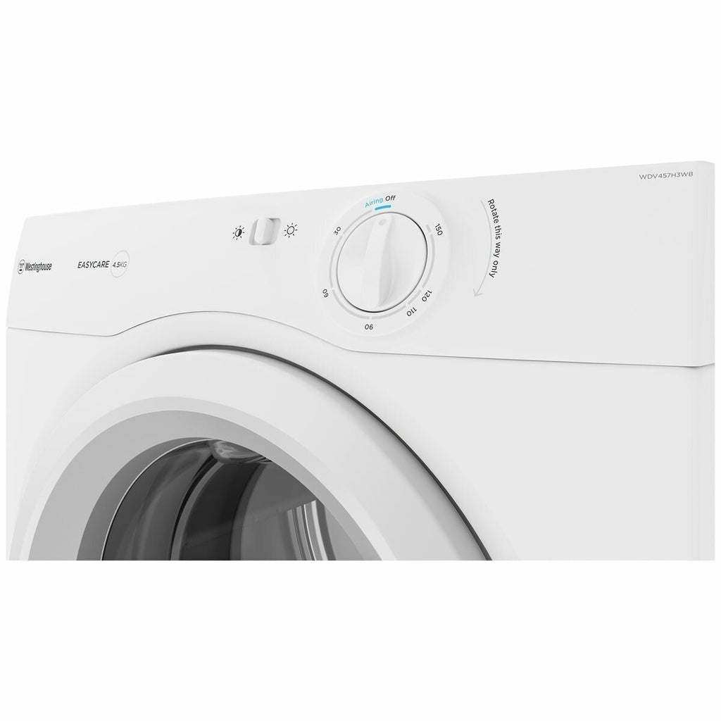 WDV457H3WB Westinghouse 4.5KG Vented Tumble Dryer