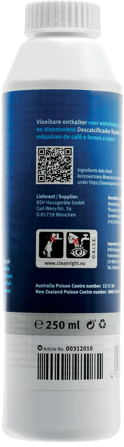 00312010 Bosch Coffee Machine Liquid Descaler & Steam Oven 250ML