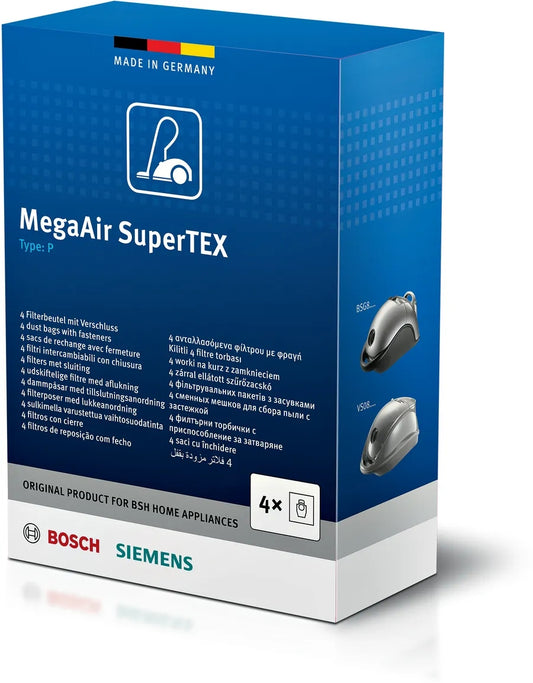 00468264 Bosch Vacuum Cleaner Bags Supertex Type P (4 Pack+1 Filter)