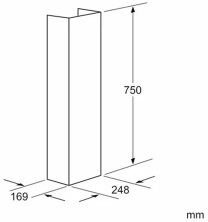 00704255 Bosch/Siemens Rangehood Chimney Flue Extension 750mm