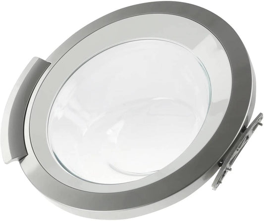 00704287 Bosch FL Washing Machine Door With Hinge (Silver/White)