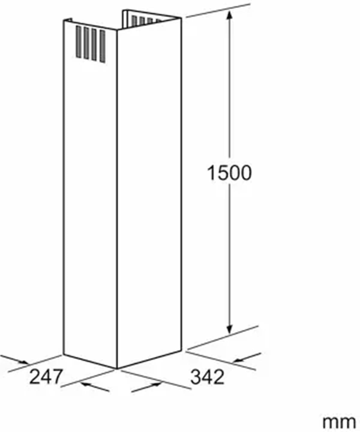 00704535 Bosch Rangehood Chimney Extension 1500mm