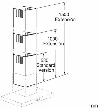 00704540 Bosch Rangehood Chimney Extension 1000mm