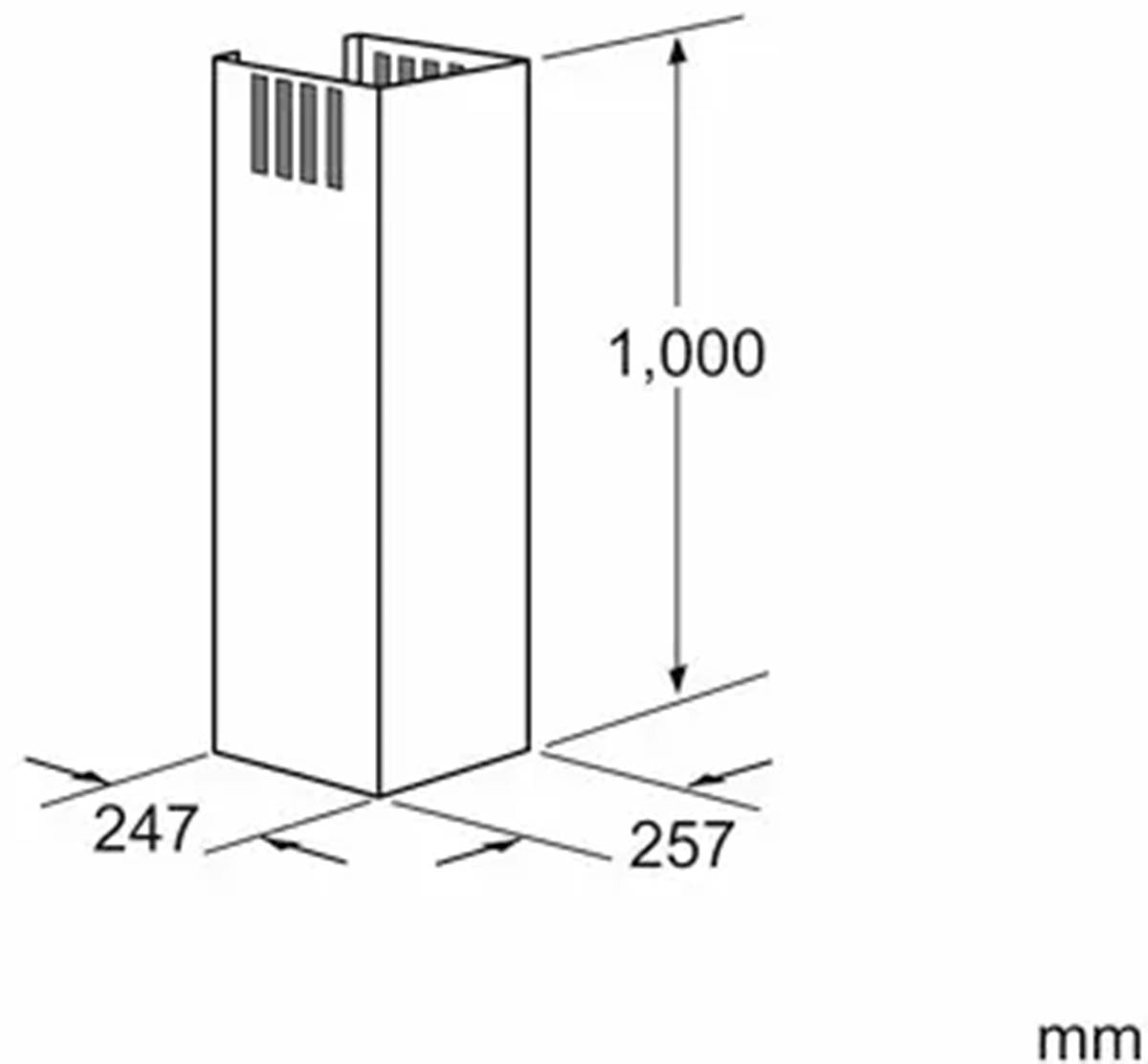 00704541 Bosch Rangehood Chimney Extension 1000mm